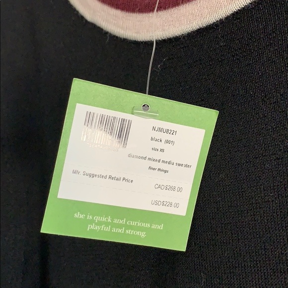NWT Kate Spade Black Sweater Size XS - Picture 5 of 8